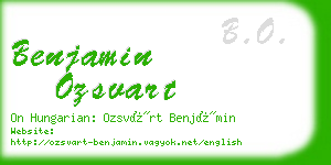 benjamin ozsvart business card